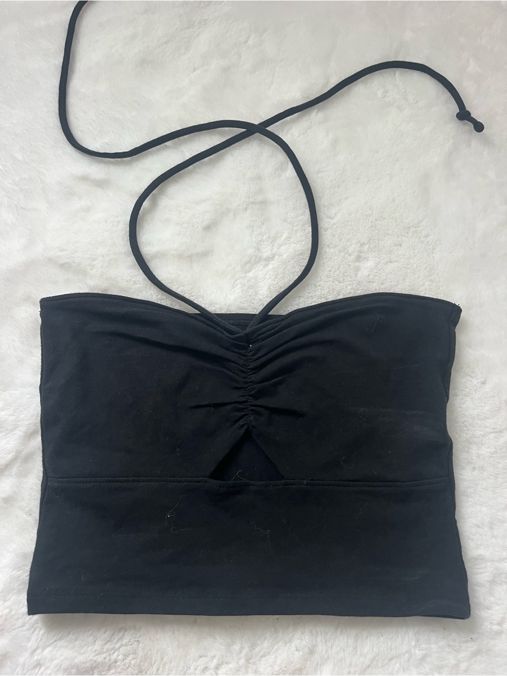 Hollister Black Halter Tie Top
